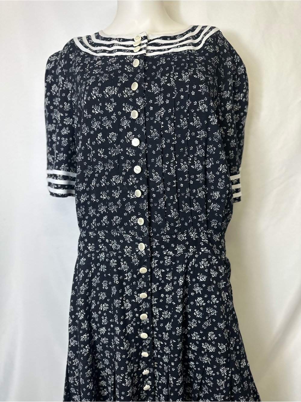 VINTAGE PLAZA SOUTH BRAND SIZE 18T Black & White Dress Short Sleeve Button Down - Picture 2 of 6